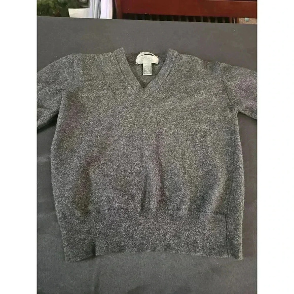 Lord And Taylor Gray Wool Sweater Long Sleeve V Neck Medium - Picture 5 of 7